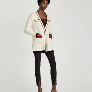 Zara Knit Ivory Sweater with Ebony Accents